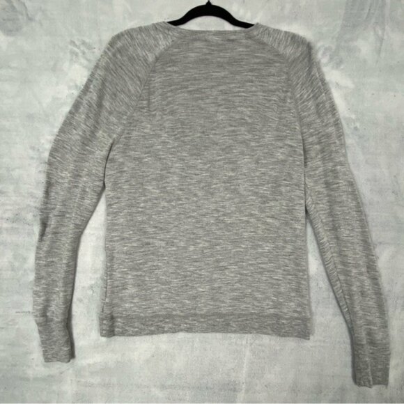 Athleta Cross Front Long Sleeve Top Gray Sz Medium - Picture 2 of 7